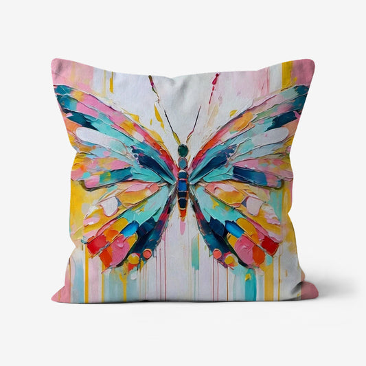 Jada Abstract Art Duvet Cover featuring a hand-painted print in plum, stormy blue, buttercream, peach, natural seafoam, and sage, available in Twin, Full, Queen, and King sizes.
